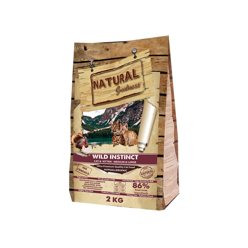 Natural Greatness Receta Cat Wild Instinct Medium/Large de Natural Greatness disponible en Emperrados para cuidar a tu peludo.