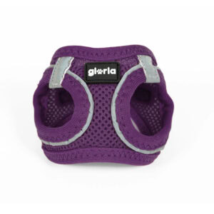 Vista frontal del arnés Air Mesh Trek Star morado de Emperrados para perros.