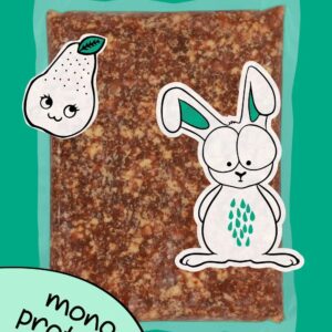 Conejo con Pera CRUDO de GUAU AND CAT disponible en Emperrados para cuidar a tu peludo.