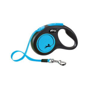 Flexi New Neón Correa Extensible azul para perros de Flexi disponible en Emperrados para cuidar a tu peludo.