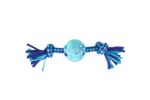 Freedog Juguete MORDEDOR Trenzado POPKA (con pelota y cuerda), T.Única (28x6,6x6,6 cm) Lila y Turquesa para Perros