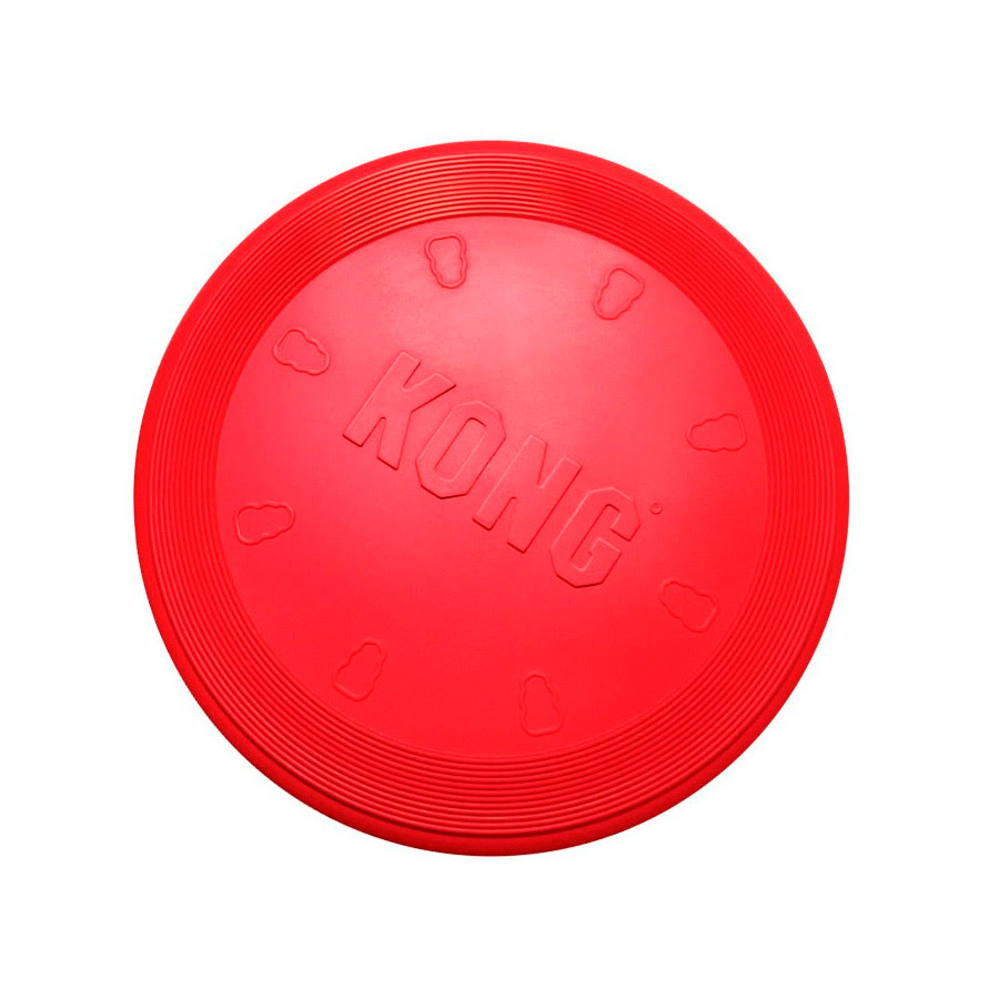 Vista frontal del Kong Flyer Frisbee ideal para perros activos.