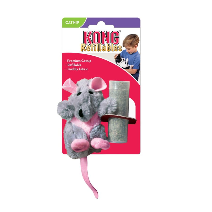 Kong Dr Noys Ratón Recargable con Plumas para gatos de Kong disponible en Emperrados para cuidar a tu peludo.