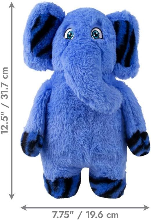 Kong Peluche ELEFANTE Jungle Jamz, con Sonido T.M/L (31,7x19,6 cm) Azul para Perros - Imagen 3