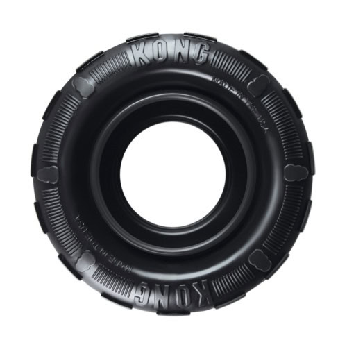 Vista frontal del Kong Extreme Traxx, un mordedor resistente para perros