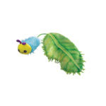 Detalle cercano del cuerpo del peluche Kong Flingaroo Oruga con catnip.
