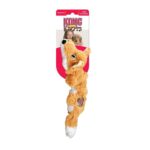 Vista frontal del juguete Kong Scrunch Knots Zorro interactivo para perros de Emperrados