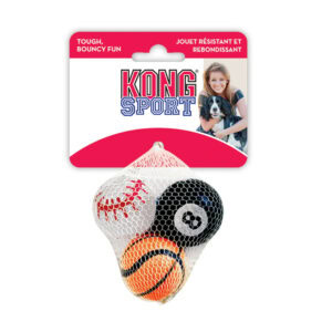 Vista frontal del Kong Sport Kit de pelotas para perros de Emperrados.