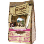 Vista frontal del alimento seco Natural Greatness Cat Sensitive Indoor de Emperrados para gatos.|Detalle de los ingredientes del Natural Greatness Cat Sensitive Indoor para gatos sensibles de la marca Emperrados.