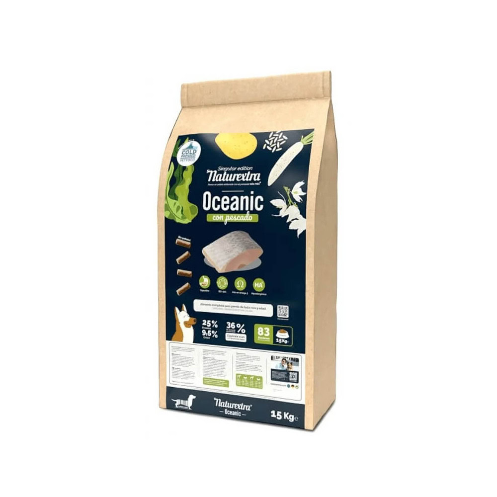 Naturextra Oceanic con Pescado de Mar para Perros de Naturextra disponible en Emperrados para cuidar a tu peludo.
