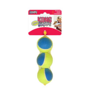 Imagen de una pelota resistente con chirriador diseñada para perros de la marca Emperrados.