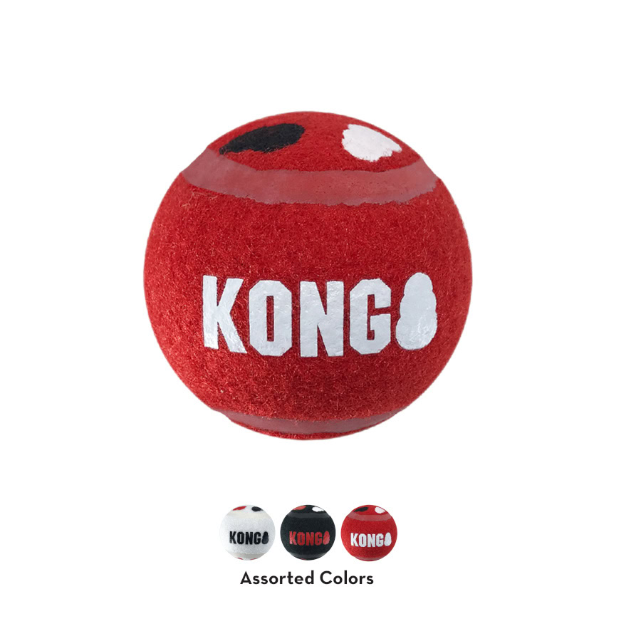 Envase de las Pelotas de Tenis Kong Signature Sport para perros.