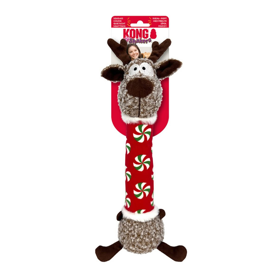 Detalle de los accesorios del peluche navideño para perros, perfecto para un regalo especial.