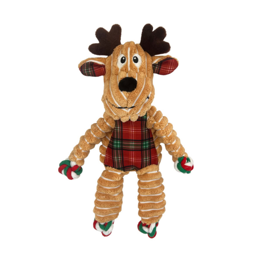 Imagen frontal del Peluche Reno Kong Holiday Floppy Knots para perros de Emperrados.