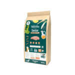 Vista frontal del pienso Naturextra Light Senior de pollo para perros mayores|Detalle de ingredientes del pienso Naturextra Light Senior de pollo para perros