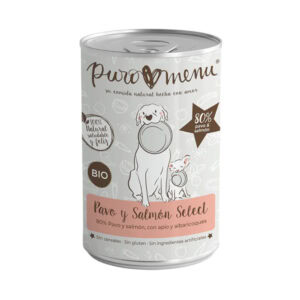 Puromenu Pavo y Salmón Bio Lata para perros de Puro Menú disponible en Emperrados para cuidar a tu peludo.