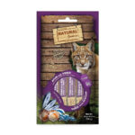Vista frontal del snack cremoso de atún y vieira para gatos de Emperrados.|Detalle del ingrediente principal del snack cremoso de atún y vieira para gatos.|Envase del snack cremoso de atún y vieira de la marca Emperrados para gatos.
