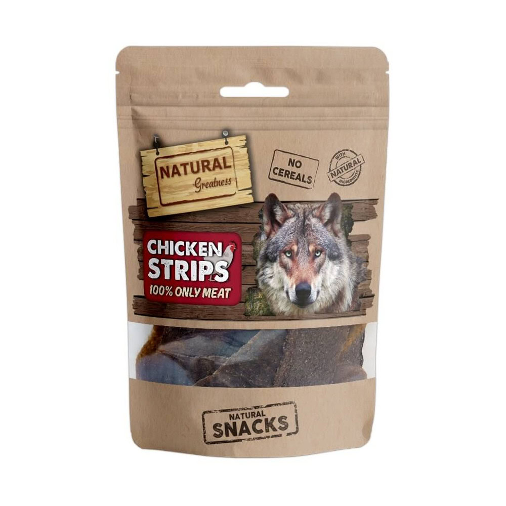 Vista frontal del snack de pollo natural para perros de Emperrados