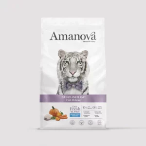 Amanova Pienso PESCADO BLANCO Y CALABAZA (Sin Cereal) para Gatos ESTERILIZADOS