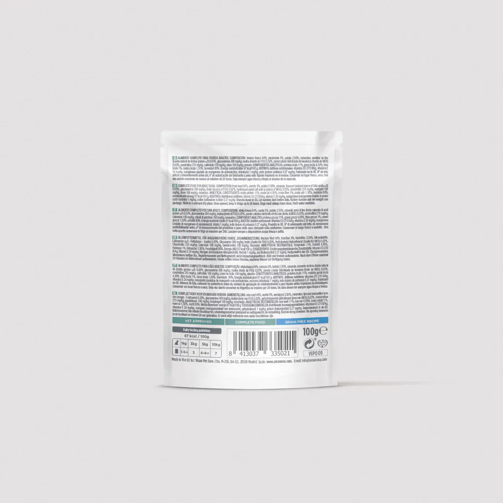 Amanova Comida Completa HÚMEDA Irresistible Beef/ TERNERA para Perros - Imagen 2