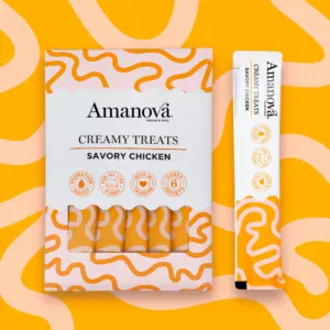 Amanova Snack Cremoso sabor POLLO (Creamy Treats) 6uds x 15g para Gatos