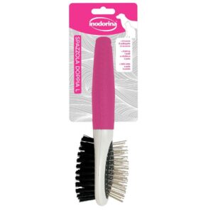 Inodorina Cepillo Doble (Pelo Largo y Corto) para Perros y Gatos de Inodorina disponible en Emperrados para cuidar a tu peludo.