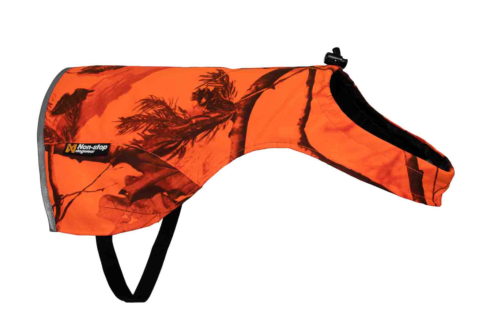 Non-Stop Camo Cover / Chacelo Camuflaje alta visibilidad NEGRO Y NARANJA para Perros de Non-Stop disponible en Emperrados para cuidar a tu peludo.