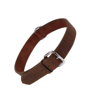 Gloriapets Collar de Piel Liso Marrón para Perros de Gloriapets disponible en Emperrados para cuidar a tu peludo.