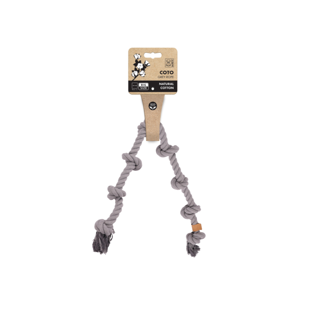 M-Pets Juguete Cuerda Nudos COTO (algodón natural) 105 cm para Perros de M-Pets disponible en Emperrados para cuidar a tu peludo.