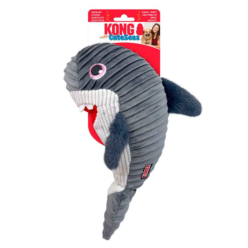 Kong Peluche Felpa CUTESEAS Rufflez Shark - TIBURÓN con Sonido  M/L para Perros de Kong disponible en Emperrados para cuidar a tu peludo.