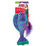 Kong Juguete PESCADO WRANGLE ANGLER con Plumas y Hierba Gatera-Catnip 13x2