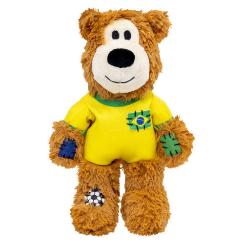 Kong Peluche OSO Deportivo BRASIL con sonido y nudos internos (Wild Knots Sport) T.M para Perros de Kong disponible en Emperrados para cuidar a tu peludo.
