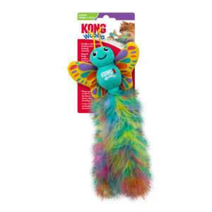 Kong Juguete WUBBA Cat Butterfly (Mariposa) con Cola, Sonido y Hierba Gatera 28x12cm para Gatos