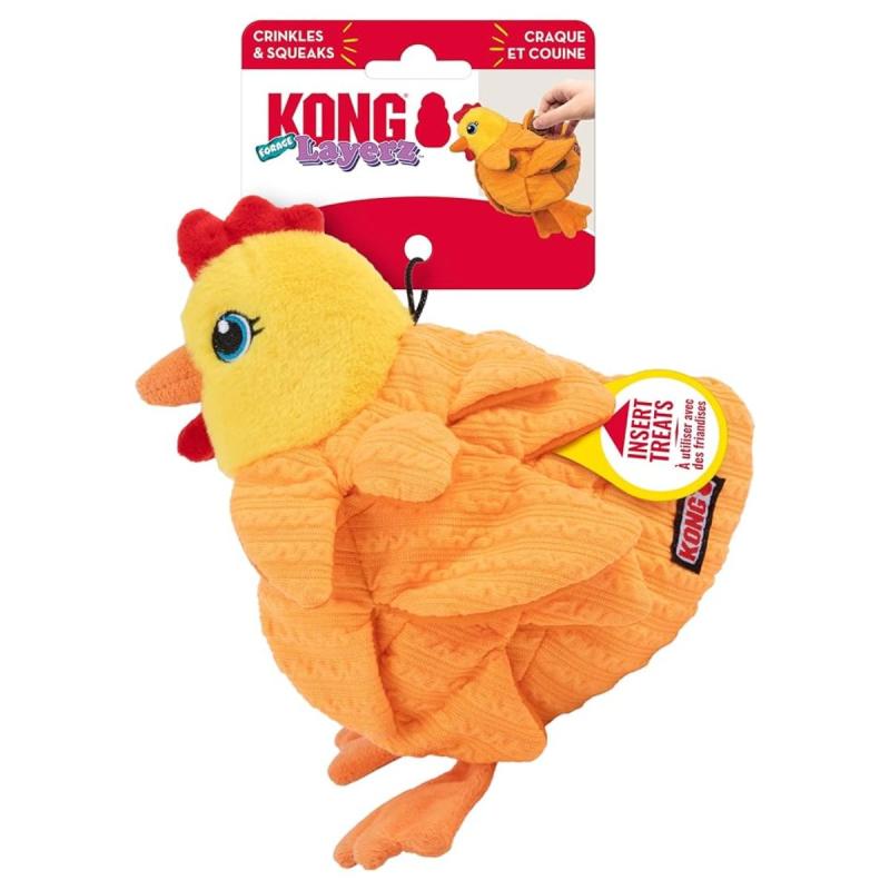Kong Peluche GALLINA Layerz Forage - Bolsillos Rellenables