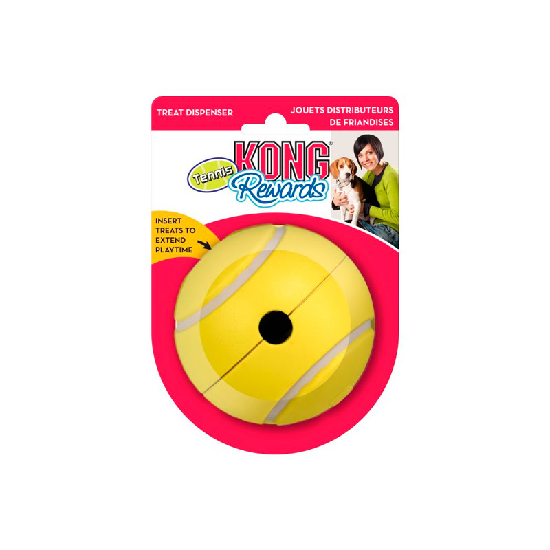 Kong Pelota TENIS de Goma REWARDS - Rellenable T.S para Perros de Kong disponible en Emperrados para cuidar a tu peludo.
