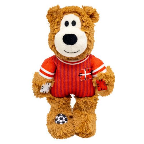 Kong Peluche OSO Deportivo DINAMARCA con sonido y nudos internos (Wild Knots Sport) T.M para Perros de Kong disponible en Emperrados para cuidar a tu peludo.