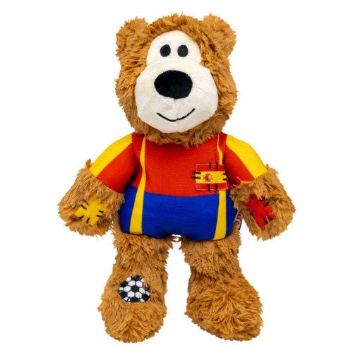 Kong Peluche OSO Deportivo ESPAÑA con sonido y nudos internos (Wild Knots Sport) T.M para Perros de Kong disponible en Emperrados para cuidar a tu peludo.