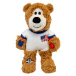 Kong Peluche OSO Deportivo EEUU con sonido y nudos internos (Wild Knots Sport) T.M para Perros de Kong disponible en Emperrados para cuidar a tu peludo.