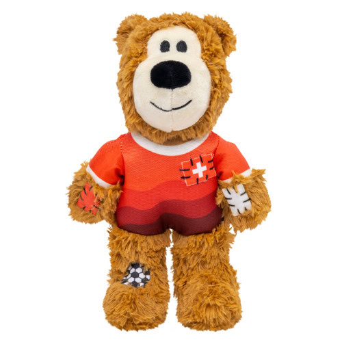 Kong Peluche OSO Deportivo SUIZA con sonido y nudos internos (Wild Knots Sport) T.M para Perros de Kong disponible en Emperrados para cuidar a tu peludo.
