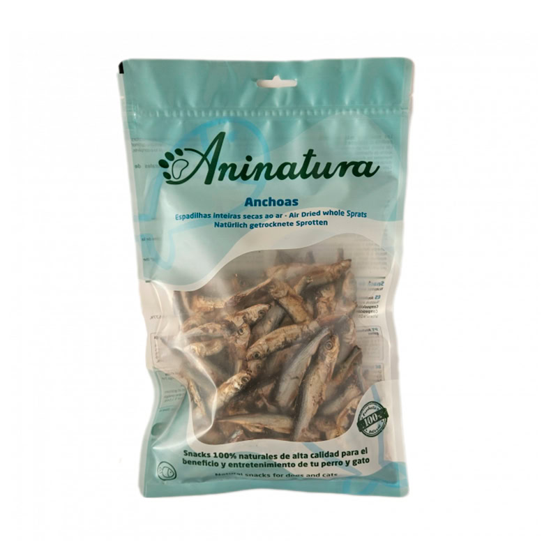 Aninatura Snacks Delikatesse ANCHOAS Secas 200 g para Perros y Gatos de Aninatura disponible en Emperrados para cuidar a tu peludo.