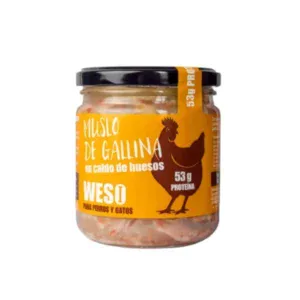 Weso Tarro Muslo de GALLINA en Caldo de Huesos 400 g para Perros y Gatos