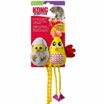 Kong Peluche POLLO (Cat Scrattles Chicken) con sonido y hierba gatera (Catnip) 27x11cm (2 juguetes) para Gatos