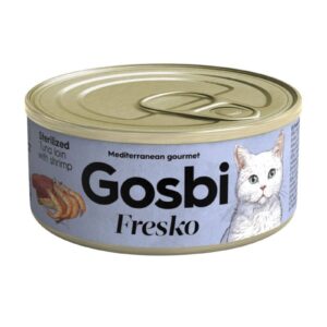 Gosbi Fresko Lata ATUN/GAMBAS - Alimento Húmedo - 70 g para Gatos Esterilizados de Gosbi disponible en Emperrados para cuidar a tu peludo.