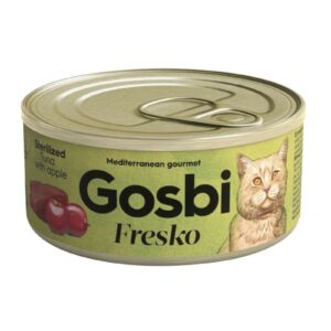 Gosbi Fresko Lata ATÚN/MANZANA - Alimento Húmedo - 70 g para Gatos Esterilizados de Gosbi disponible en Emperrados para cuidar a tu peludo.