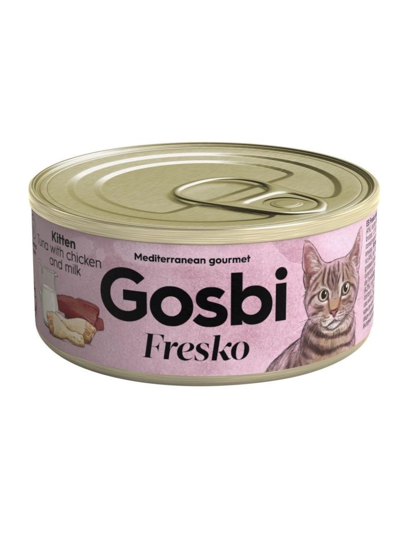 Gosbi Fresko Lata ATUN/POLLO Y LECHE - Alimento Húmedo - 70 g para  Gatos de Gosbi disponible en Emperrados para cuidar a tu peludo.