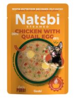 Natsbi STEMEAD CHICKEN WITH EGG (Pollo con Huevo) al VAPOR - Alimiento Húmedo - 80 g para Gatos de Gosbi disponible en Emperrados para cuidar a tu peludo.