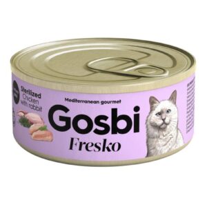 Gosbi Fresko Lata POLLO/CONEJO - Alimento Húmedo - 70 g para  Gatos Esterilizados de Gosbi disponible en Emperrados para cuidar a tu peludo.