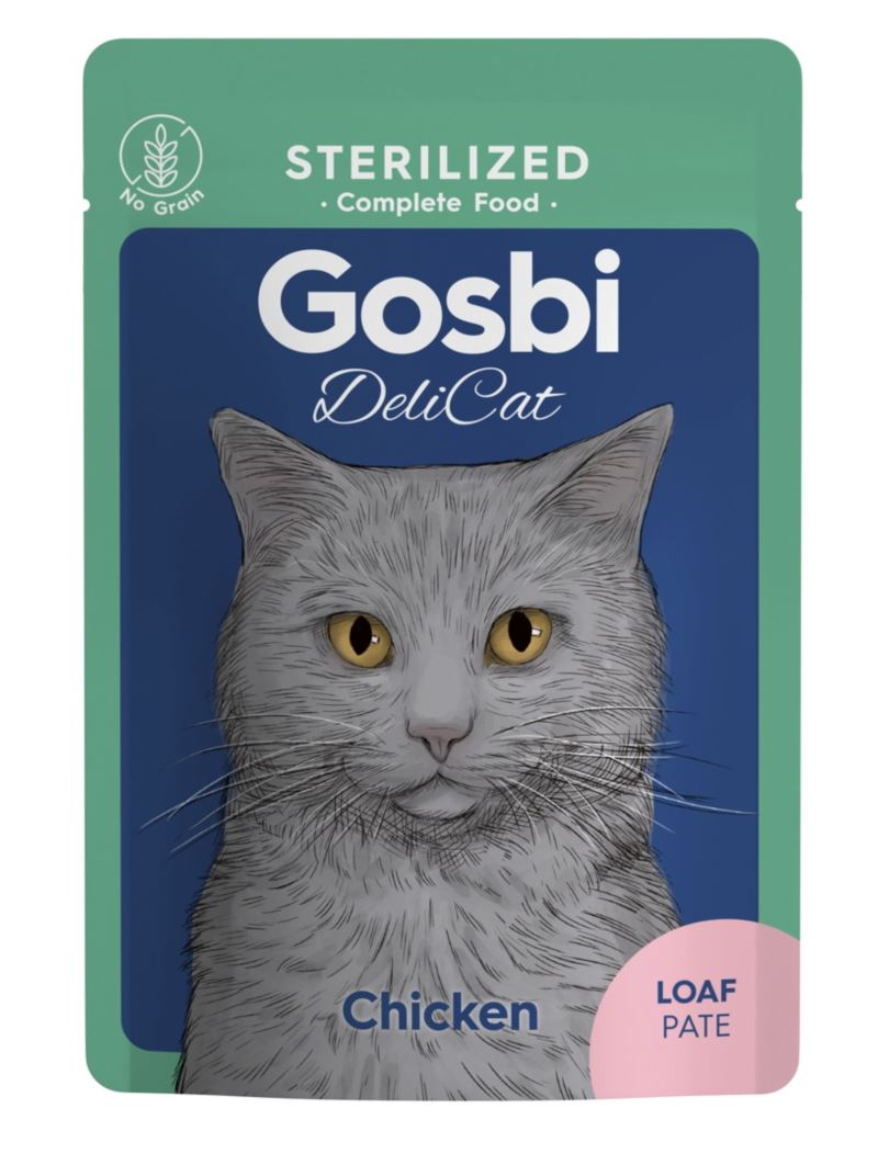 Gosbi DELICAT CHICKEN (Pollo) - Alimento Húmedo - 70 g para Gatos Esterilizados de Gosbi disponible en Emperrados para cuidar a tu peludo.