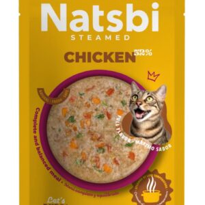 Natsbi STEMEAD CHICKEN (Pollo) al VAPOR - Alimento Húmedo - 80 g para Gatos de Gosbi disponible en Emperrados para cuidar a tu peludo.