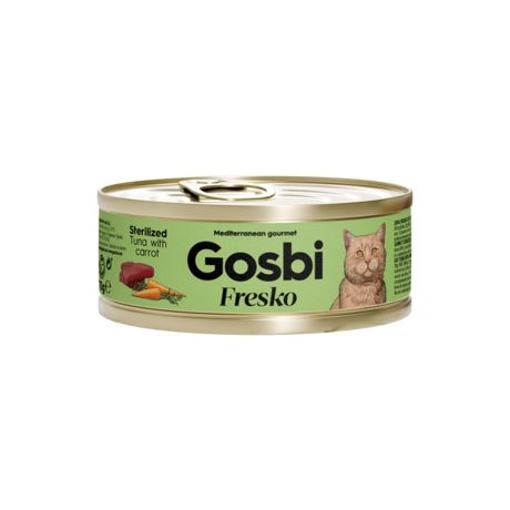 Gosbi Fresko Lata ATÚN CON ZANAHORIA  - Alimento Húmedo - 70 g para Gatos Esterilizados de Gosbi disponible en Emperrados para cuidar a tu peludo.